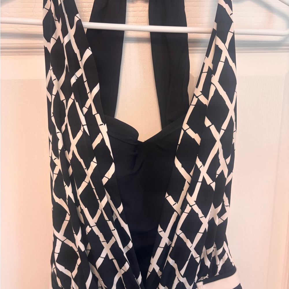 Blue Rod Beattie Navy & White Geometric One-Piece Swimsuit with Gold Accent - Picture 6 of 16